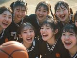 和歌山県　女子バスケ部　集合写真　#部活　#運動部　#バスケ部　#バスケットボール部　#AI美少女　　