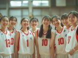 秋田県　女子バスケットボール部　集合写真　#部活　#運動部　#バスケ部　#バスケットボール部　#AI美少女　　