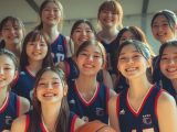山口県　女子バスケットボール部　集合写真　#部活　#運動部　#バスケ部　#バスケットボール部　#AI美少女　　