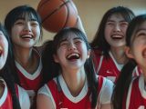 熊本県　バスケットボール部女子　集合写真　#部活　#運動部　#バスケ部　#バスケットボール部　#AI美少女　　