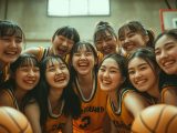 岩手県　バスケ部女子　集合写真　#部活　#運動部　#バスケ部　#バスケットボール部　#AI美少女　　